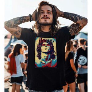 Doors Jim Morrison Unisex T-shirt 60's Music Band Tees Legendary Singer‎ Size L